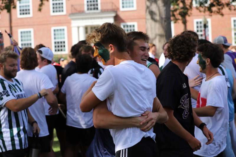 a group of people hugging