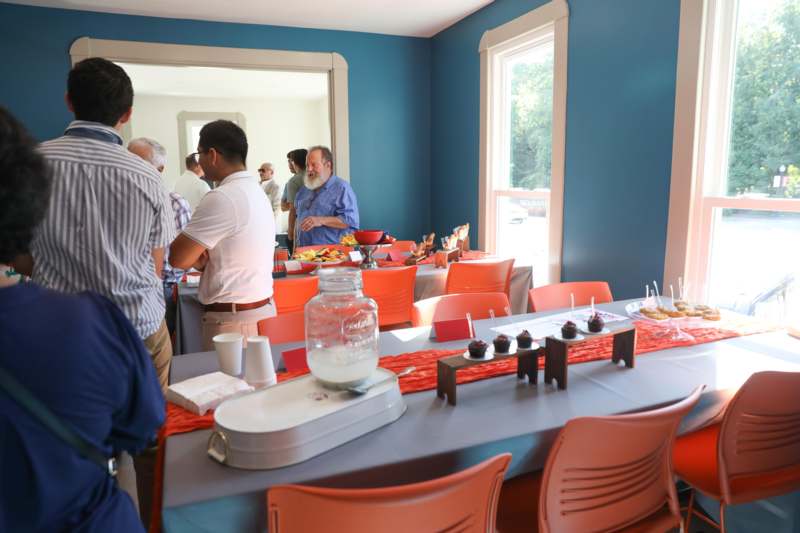 a group of people in a room