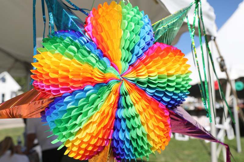 a colorful paper flower decoration