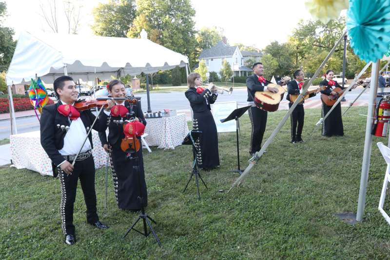 a group of people playing instruments