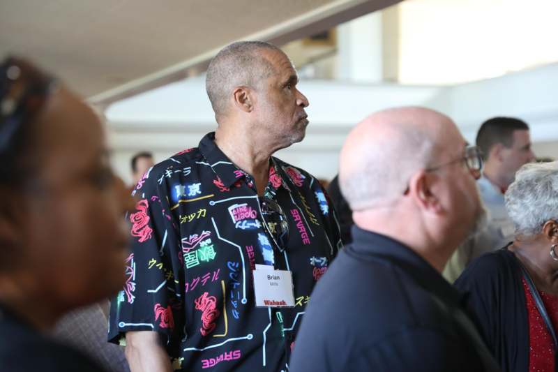 a man in a black shirt