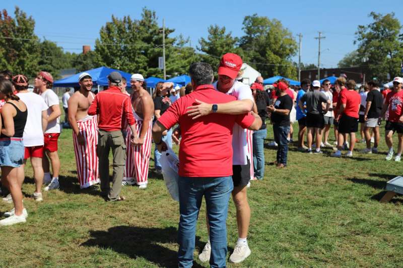 a group of people hugging