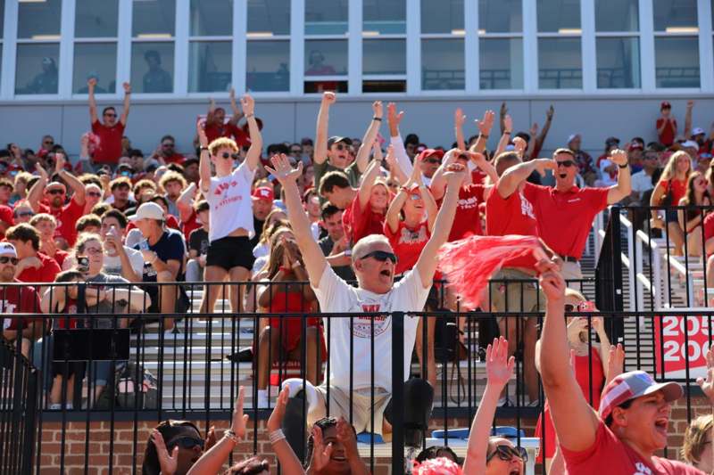 a group of people in the stands