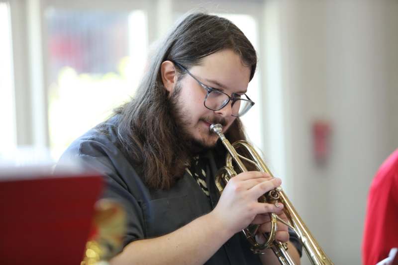 a man playing a trumpet