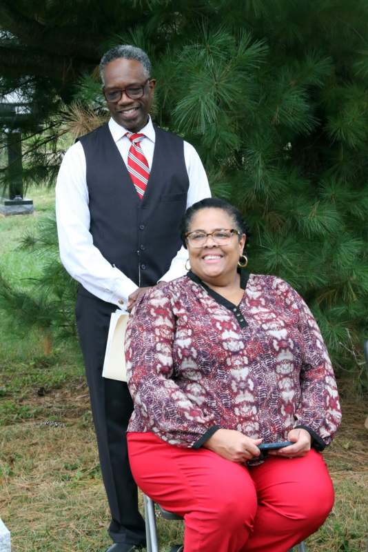 a man and woman posing for a picture