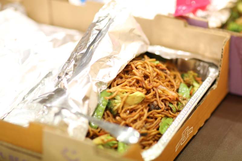 a box of food with foil