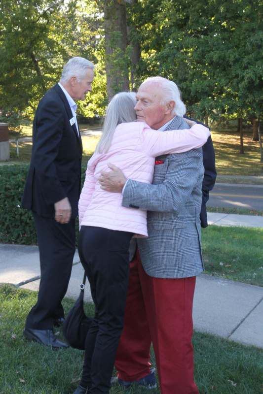 a man and woman hugging