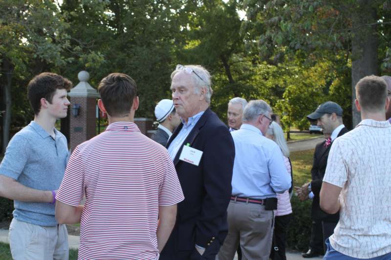 a group of people standing outside