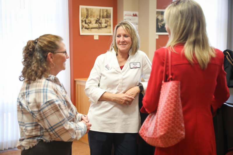 a group of women in a room