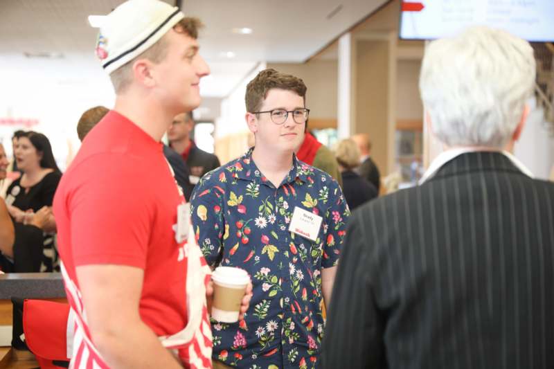 a group of people in a room