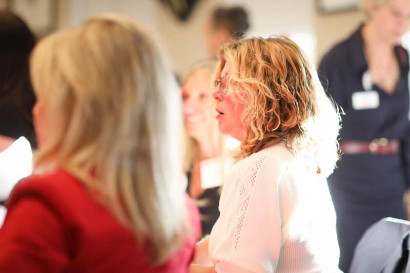 a group of women talking