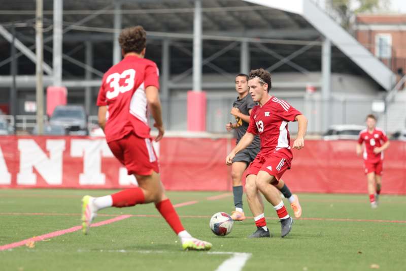 a group of men playing football