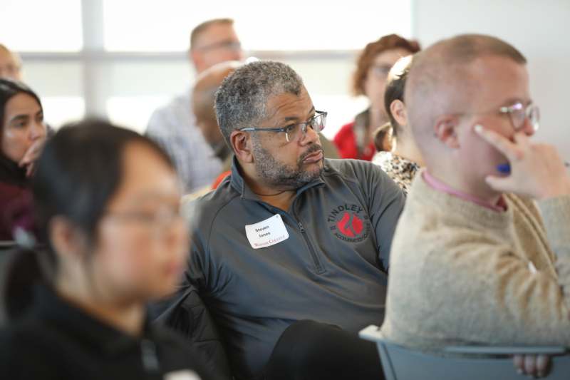 a man sitting in a room