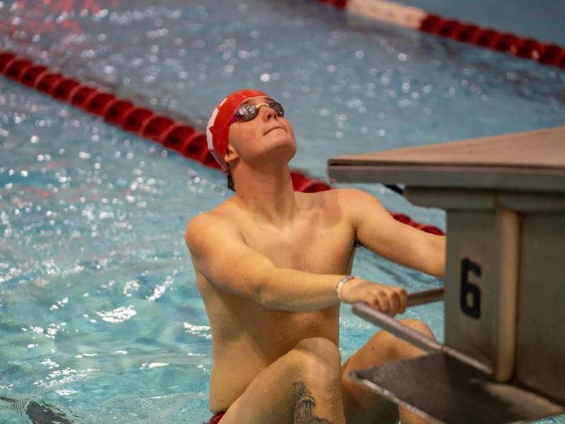 a man in a swimming pool