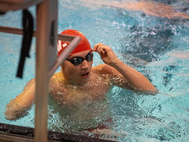 a person in a swimming pool