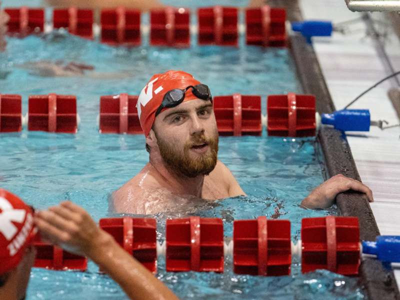 a man in a swimming pool