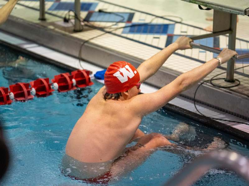 a man in a swimming pool