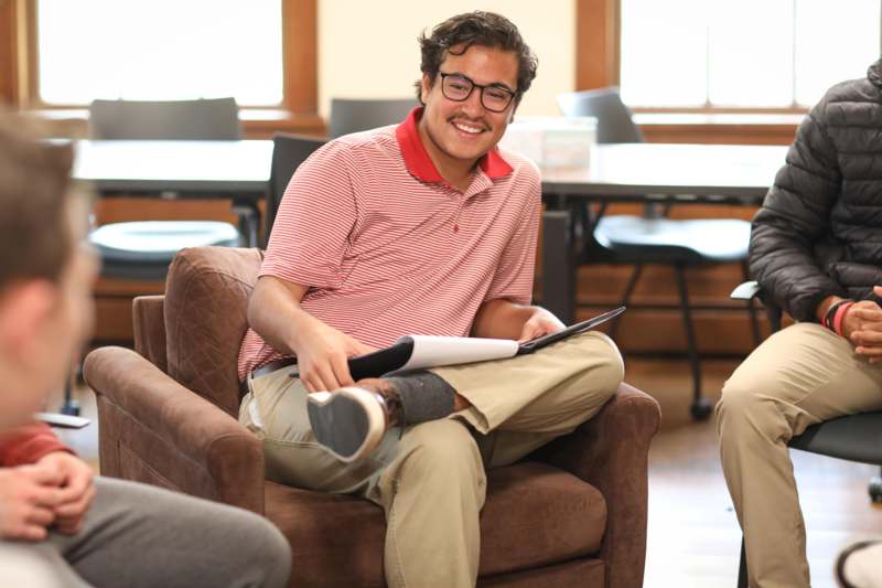 a man sitting in a chair