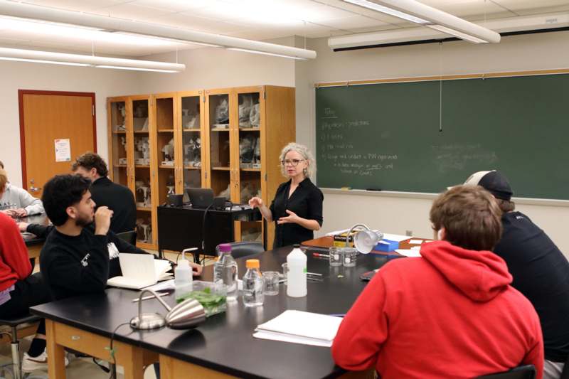 a group of people in a classroom