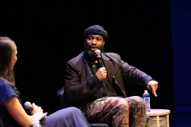 a man holding a microphone