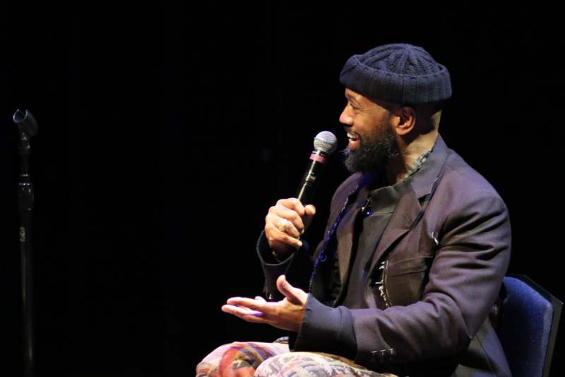 a man holding a microphone