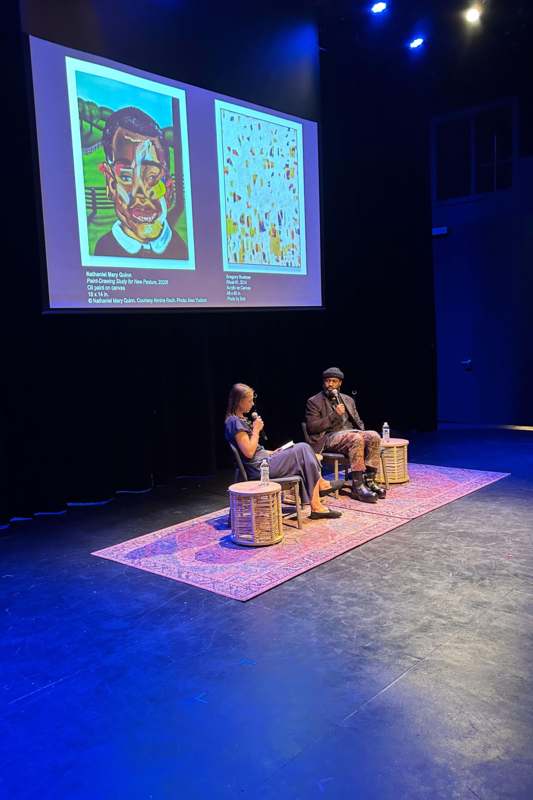 a man and woman on a stage