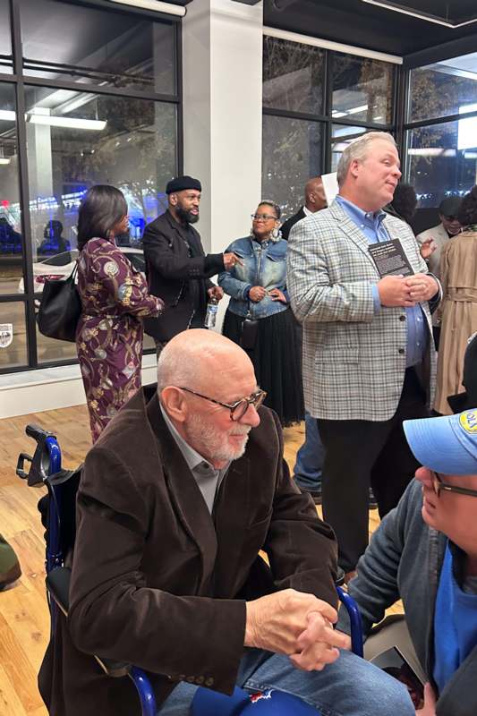 a group of people in a room