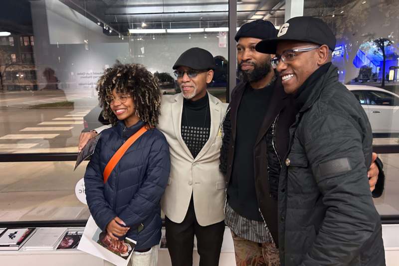 a group of people standing together