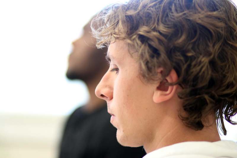 a close-up of a man's face