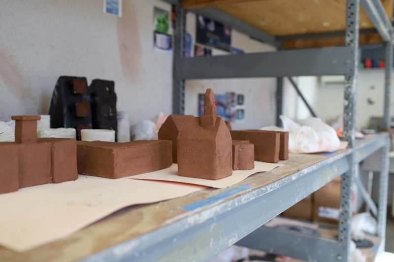a clay model of a house