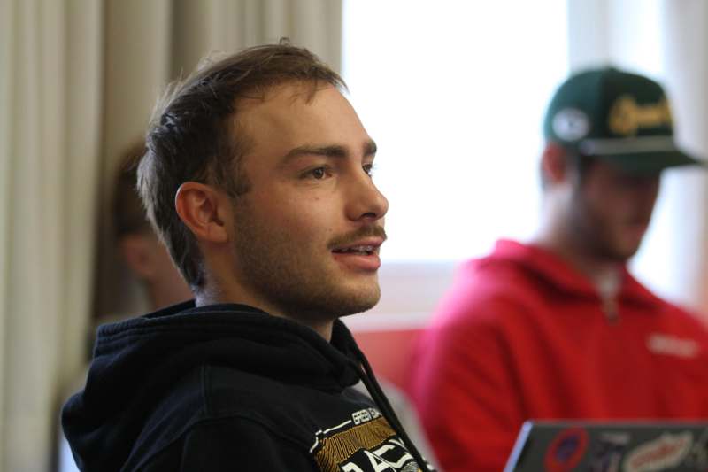 a man looking away from the camera