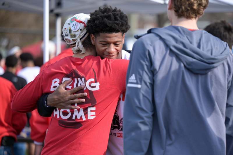 a group of people hugging