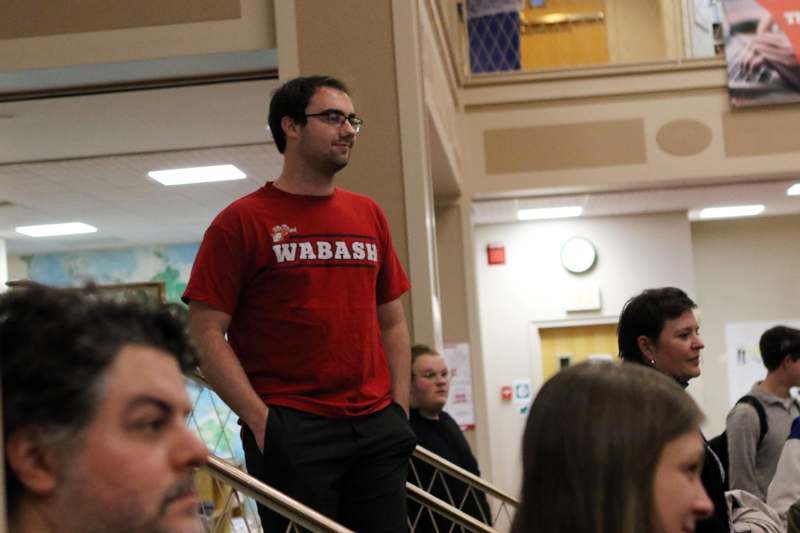 a man standing on a staircase