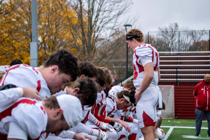 Football at Oberlin (11/08/25) - a group of football players on a field