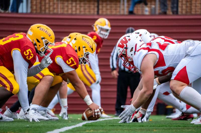 a group of football players on a field