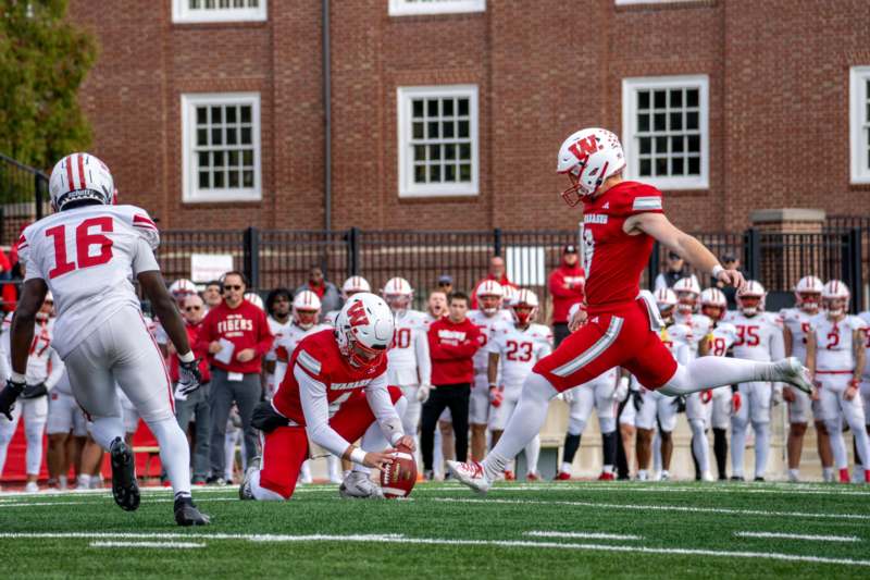 a group of football players on a field