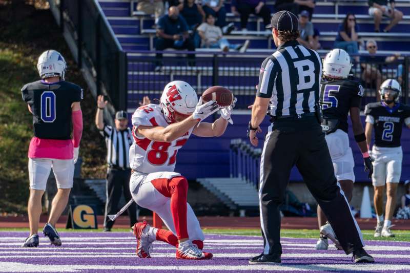 a football player holding a football