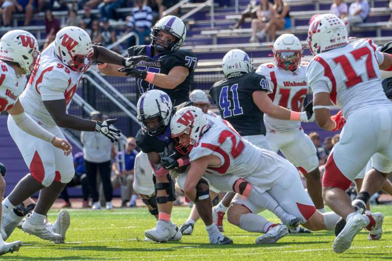 a group of football players on a field