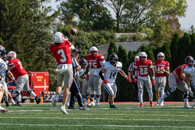 a group of people playing football