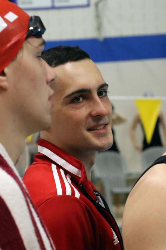 a group of people in a swimming pool