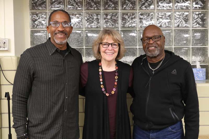 a group of people standing together