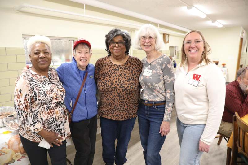 a group of women standing together