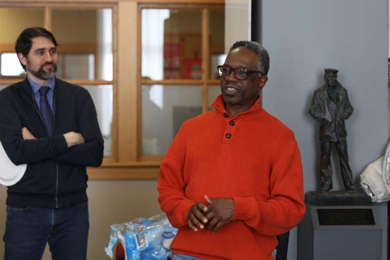 a man in a red sweater