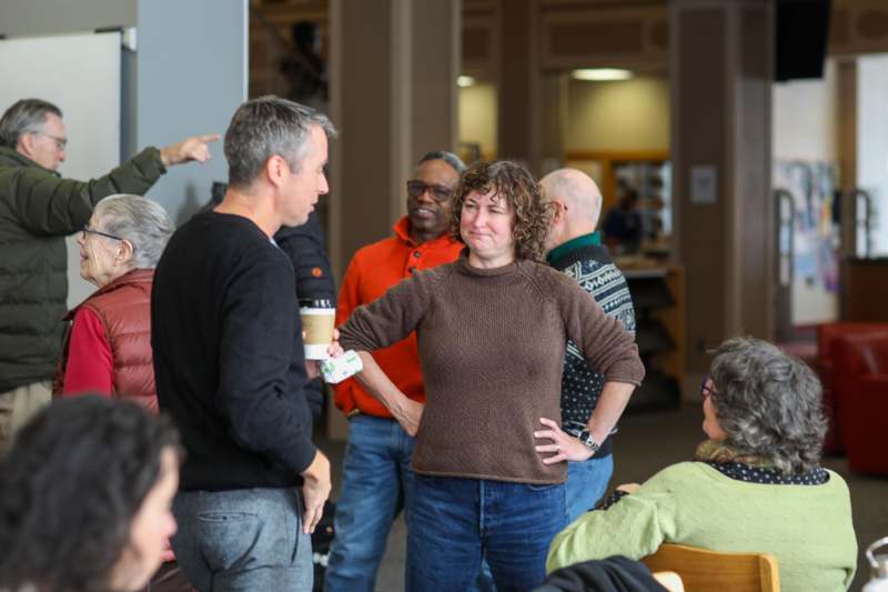 a group of people in a room