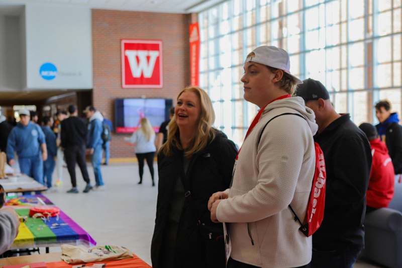 a group of people in a room