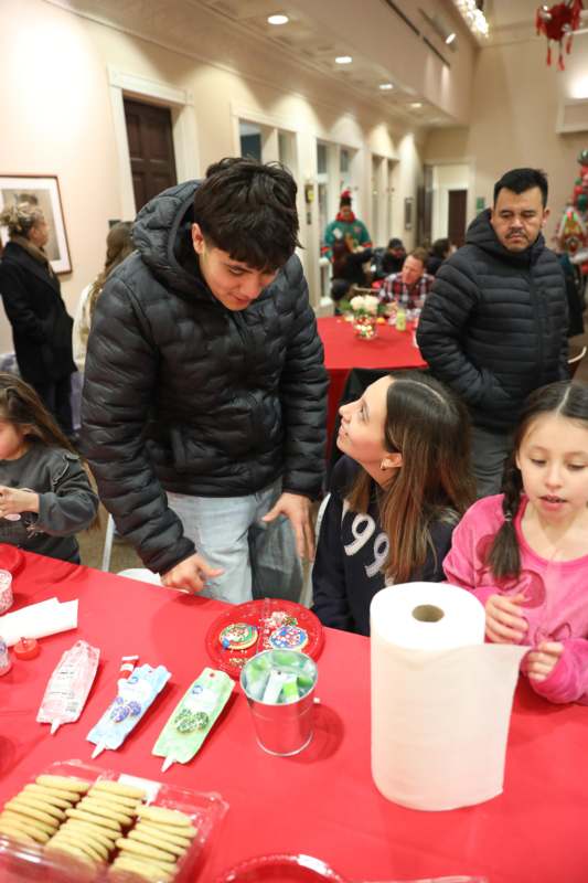 a group of people around a table
