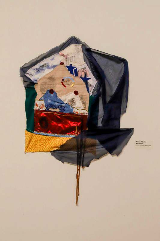 a piece of fabric on a white surface