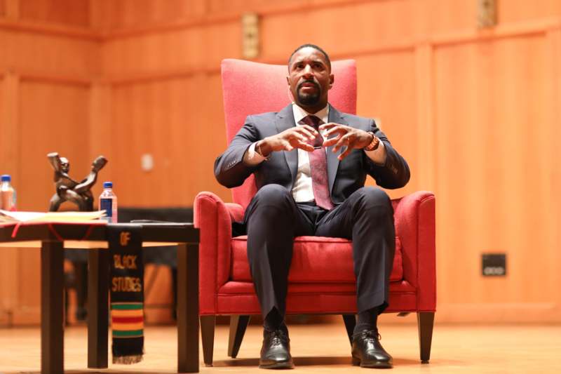 a man sitting in a chair