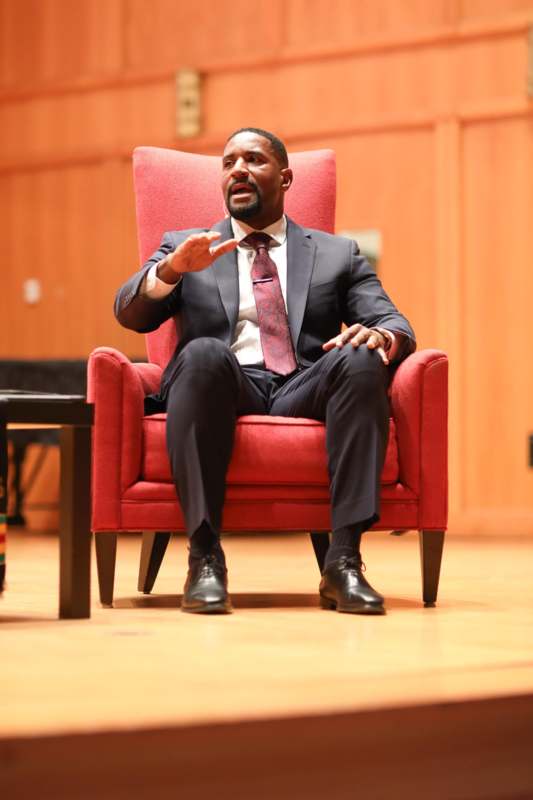 a man sitting in a chair