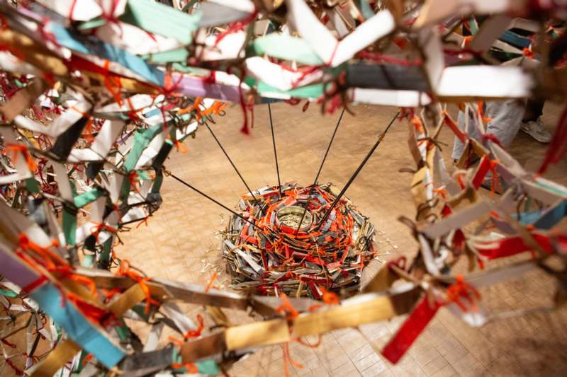 a pile of colorful ribbons